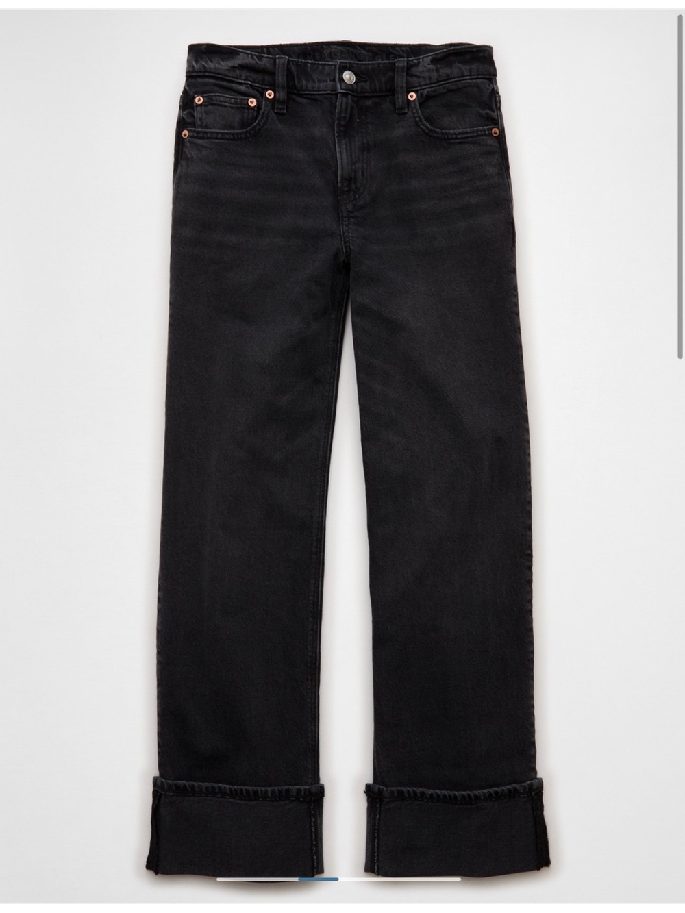 AE Stretch High-Waisted Stovepipe Jean in Black